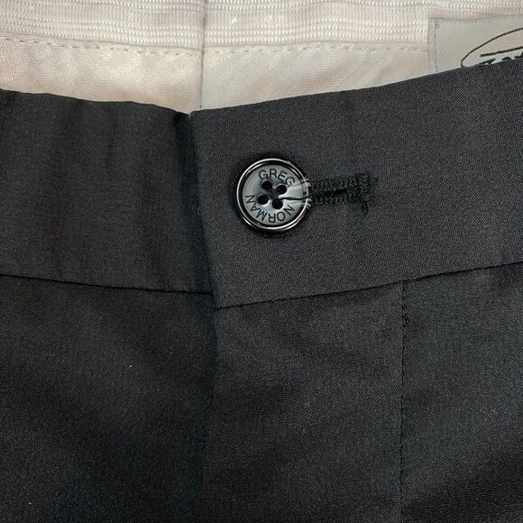 Greg Norman Dress Pants Mens 38 Black Solid Classic Fit Flat Front Straight Leg - Picture 7 of 15